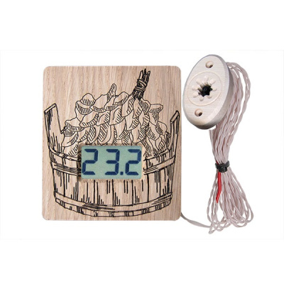 Термометр электронный для сауны ТЭС-Люкс Pt «Шайка» с датчиком в декоративном корпусе в России